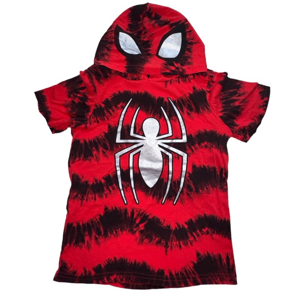 Spider-Man Red/Black Short Sleeve Hoodie Boys Size 7